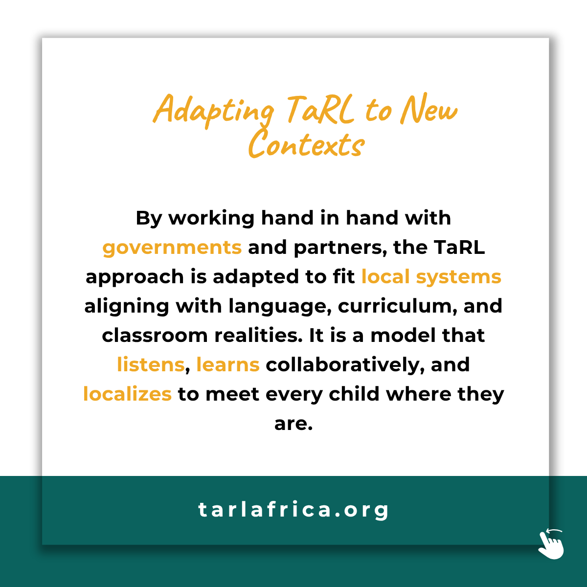 TaRL_Africa's tweet image. What makes the TaRL approach work — anywhere?

It is flexible, simple, and rooted in the classroom reality.
By meeting children where they are, TaRL helps them build the foundational skills they need to thrive.

Learn more: tarlafrica.org

#TaRL #FoundationalLearning