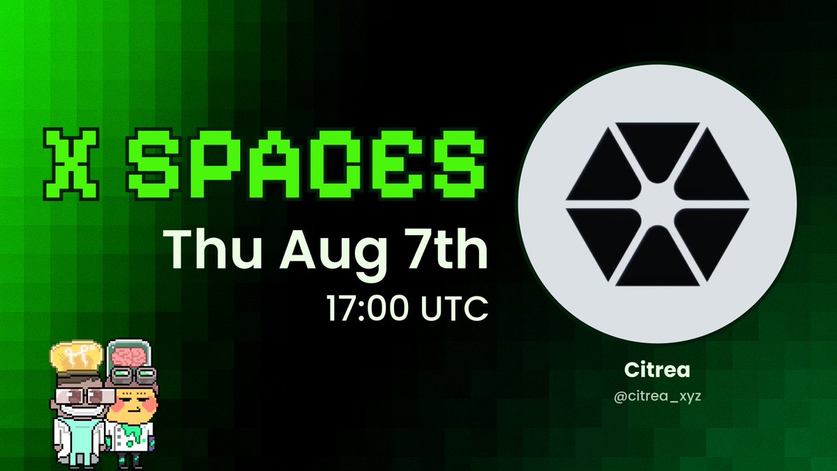 Behind the Science <a href="/citrea_xyz/">Citrea</a> 

₿app around and find out 🍊🍋

🎤  ft. <a href="/tugcesmith/">Tugce | Citrea 🍊🍋</a> 
⏰  Thu Aug 7th, 17:00 UTC
👇  Set your reminders
x.com/i/spaces/1jMJg…