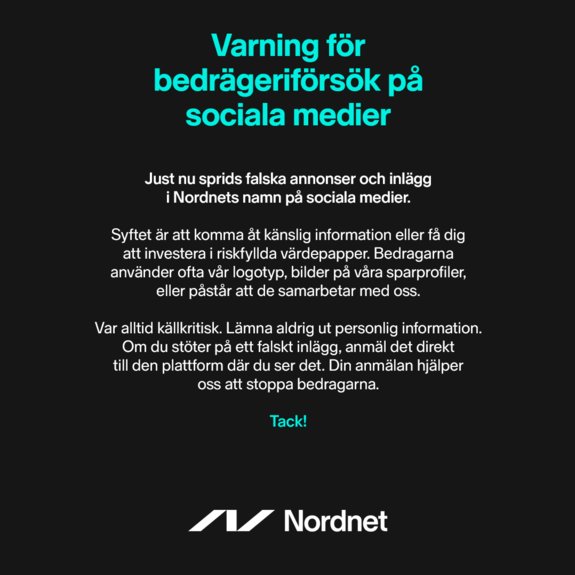 Viktig information om bedrägerier ⚠️