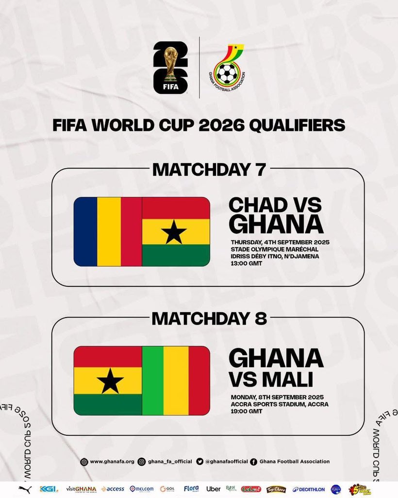 Two very crucial world cup fixtures for the Black Stars.

Winning all 2 promises our qualification.

Can we do this?