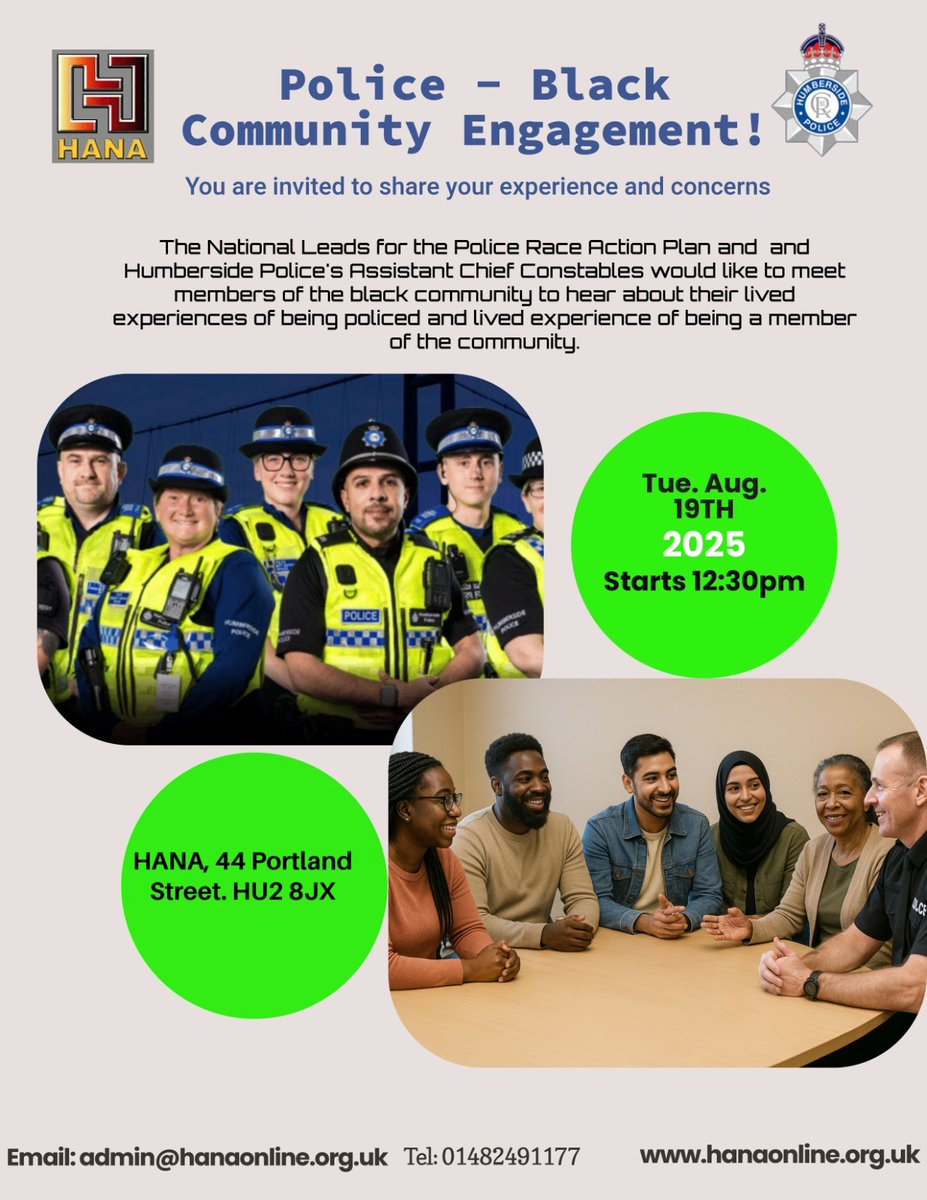Our next event is to hear and learn from you and your experiences with our Policing Community. How we can work together to bring a better understanding of what we do, help improve upon the relationship for the betterment of all in a safer environment. its on 19/08/2025 at 12.30