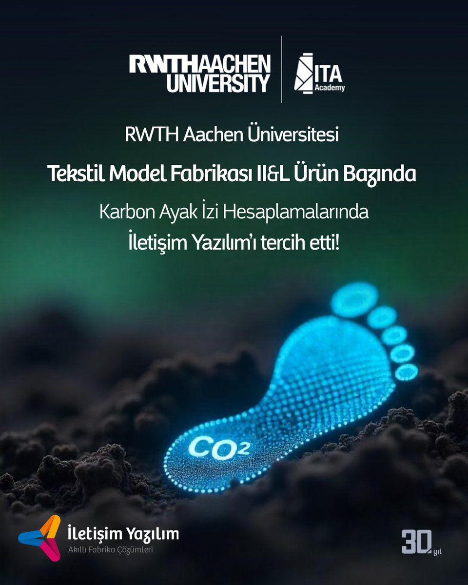 yazilimiletisim's tweet image. Dünyanın önde gelen eğitim kurumlarından RWTH Aachen Üniversitesi, Tekstil Model Fabrikası II&amp;amp;L’de ürün bazında karbon ayak izi hesaplamalarında İletişim Yazılım’ı tercih etti. 

#iletisimyazilim #aachen #itacademy #sürdürülebilirgelecek #karbonayaki̇zi #yeşilteknoloji