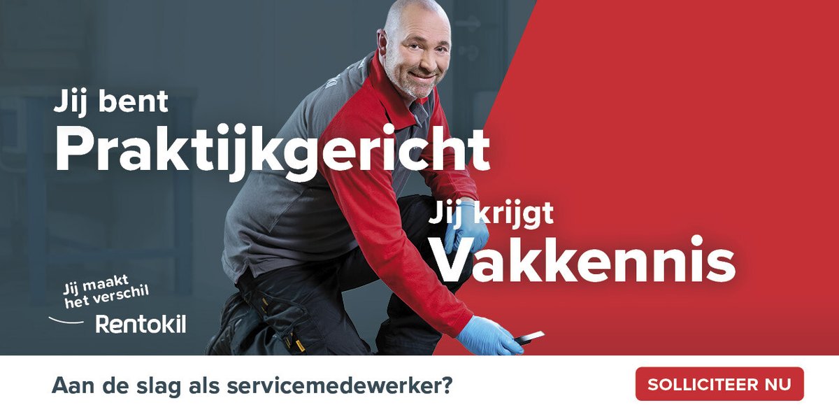 Maak 𝗷𝗶𝗷 het verschil bij Rentokil? Ben jij praktijkgericht en klaar om aan de slag te gaan als servicemedewerker ongediertebestrijding? Bescherm bedrijven tegen ongewenste gasten en word dé expert in jouw regio. Solliciteer nu! hubs.ly/Q03x0Qkl0