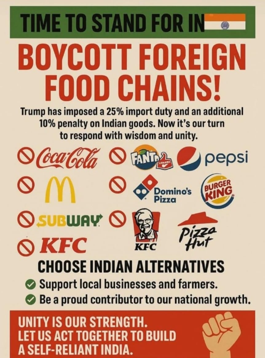 #DonaldTrumpTariffs has dared attack #India thinking #USA can bleed our #IndianEconomy. He is issuing threats and imposing high #TarrifonIndia.
It's time to show @potus the power of 1.4 billion people. If we can do Namaste Trump and stand with him, we can even fight him down.