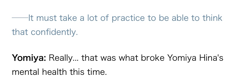 Youchan's streak of concerning interviews continues. 😭