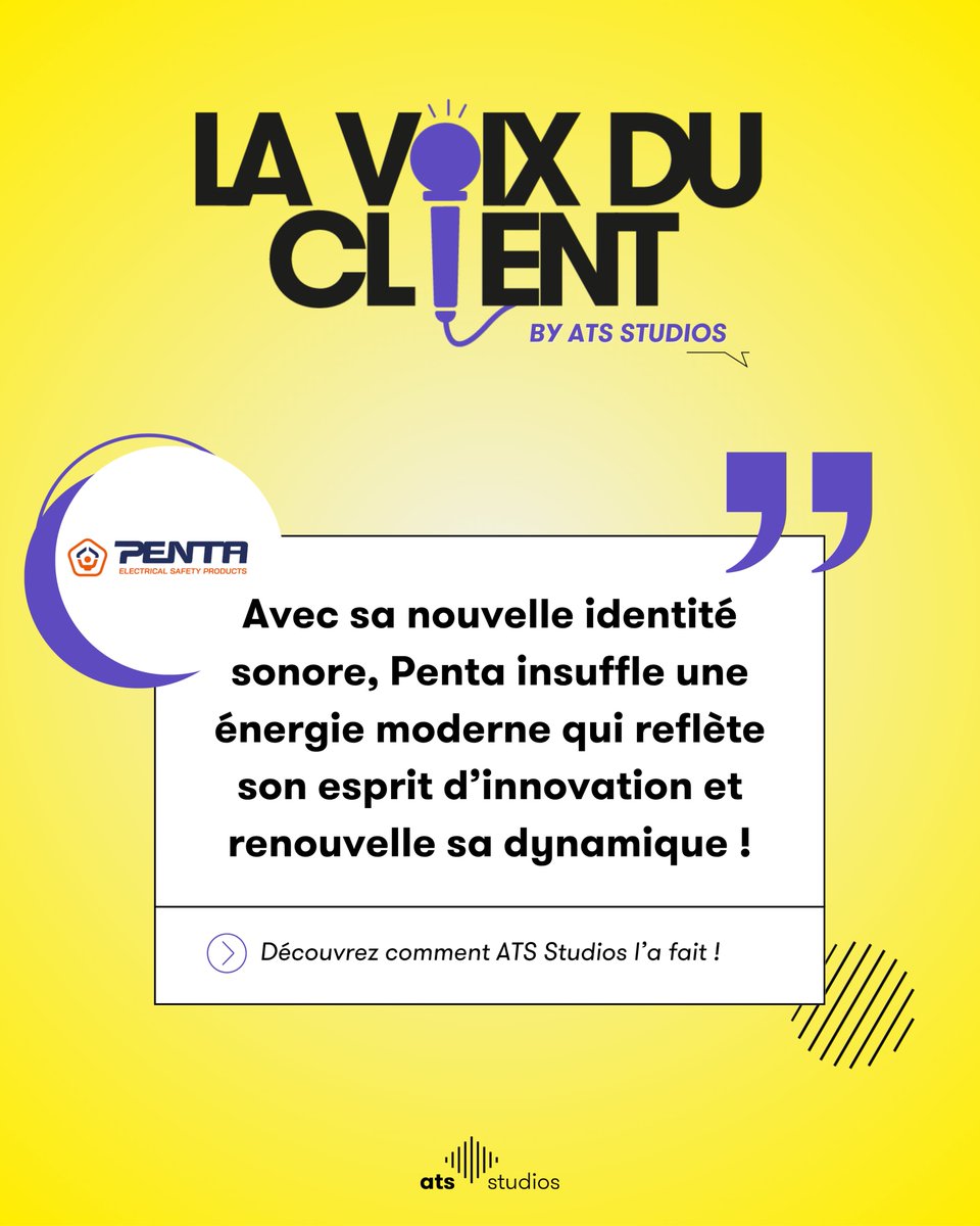 🔊 Et si le son devenait un véritable levier de transformation ? C’est le pari qu’a fait PENTA FRANCE, en collaborant avec ATS Studios pour créer une identité sonore : plus moderne, plus affirmée, plus en phase avec son esprit d’innovation.

👉 ats-studios.com/la-voix-du-cli…