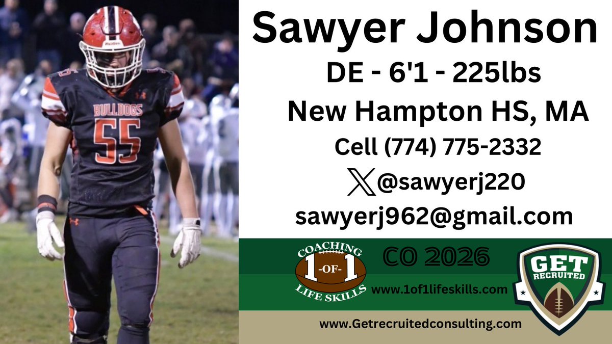 Get Recruited (@get__recruited) on Twitter photo Sawyer Johnson - CO 2026 - DE - 6'1, 225lbs - Explosive, tough, great pass rusher, plays hard. New Hampton HS, MA. Profile: app.productiverecruit.com/profile/sawyer… <a href="/sawyerj220/">sawyer</a> @1of1lifeskills <a href="/BloomUFootball/">Bloomsburg Football</a> <a href="/VulcanFootball/">California (PA) Vulcan Football</a> <a href="/ClarionFootball/">Clarion Football</a> <a href="/ESU_Football/">ESU Football</a> <a href="/EdinboroFB/">Edinboro Football</a> <a href="/FootballCannon/">The Football Cannon</a> <a href="/IUPfootball/">IUP Football</a> Sawyer Johnson - CO 2026 - DE - 6'1, 225lbs - Explosive, tough, great pass rusher, plays hard. New Hampton HS, MA. Profile: app.productiverecruit.com/profile/sawyer… <a href="/sawyerj220/">sawyer</a> @1of1lifeskills <a href="/BloomUFootball/">Bloomsburg Football</a> <a href="/VulcanFootball/">California (PA) Vulcan Football</a> <a href="/ClarionFootball/">Clarion Football</a> <a href="/ESU_Football/">ESU Football</a> <a href="/EdinboroFB/">Edinboro Football</a> <a href="/FootballCannon/">The Football Cannon</a> <a href="/IUPfootball/">IUP Football</a>