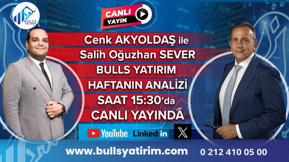 Bulls Yatırım (@bullsyatirim) on Twitter photo 🚨 6 Ağustos YouTube Canlı Yayını! 🚨
🎙️ Cenk Akyoldaş & 🎙️ Salih Oğuzhan Sever
📍 Bugün saat 15:30'da <a href="/BullsYatirim/">Bulls Yatırım</a> YouTube kanalında canlı yayındayız!
💬 Sorularınızı yayında cevaplıyoruz!
🔗 Canlı Yayın Linki: youtube.com/live/q4WL2t2nK…
📈 Haftalık borsa gündemi, hisse 🚨 6 Ağustos YouTube Canlı Yayını! 🚨
🎙️ Cenk Akyoldaş & 🎙️ Salih Oğuzhan Sever
📍 Bugün saat 15:30'da <a href="/BullsYatirim/">Bulls Yatırım</a> YouTube kanalında canlı yayındayız!
💬 Sorularınızı yayında cevaplıyoruz!
🔗 Canlı Yayın Linki: youtube.com/live/q4WL2t2nK…
📈 Haftalık borsa gündemi, hisse