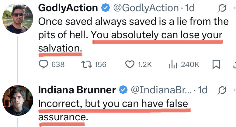 Apparently, you can be absolutely sure of your salvation, except when it’s not absolute, and you’re not really sure.
