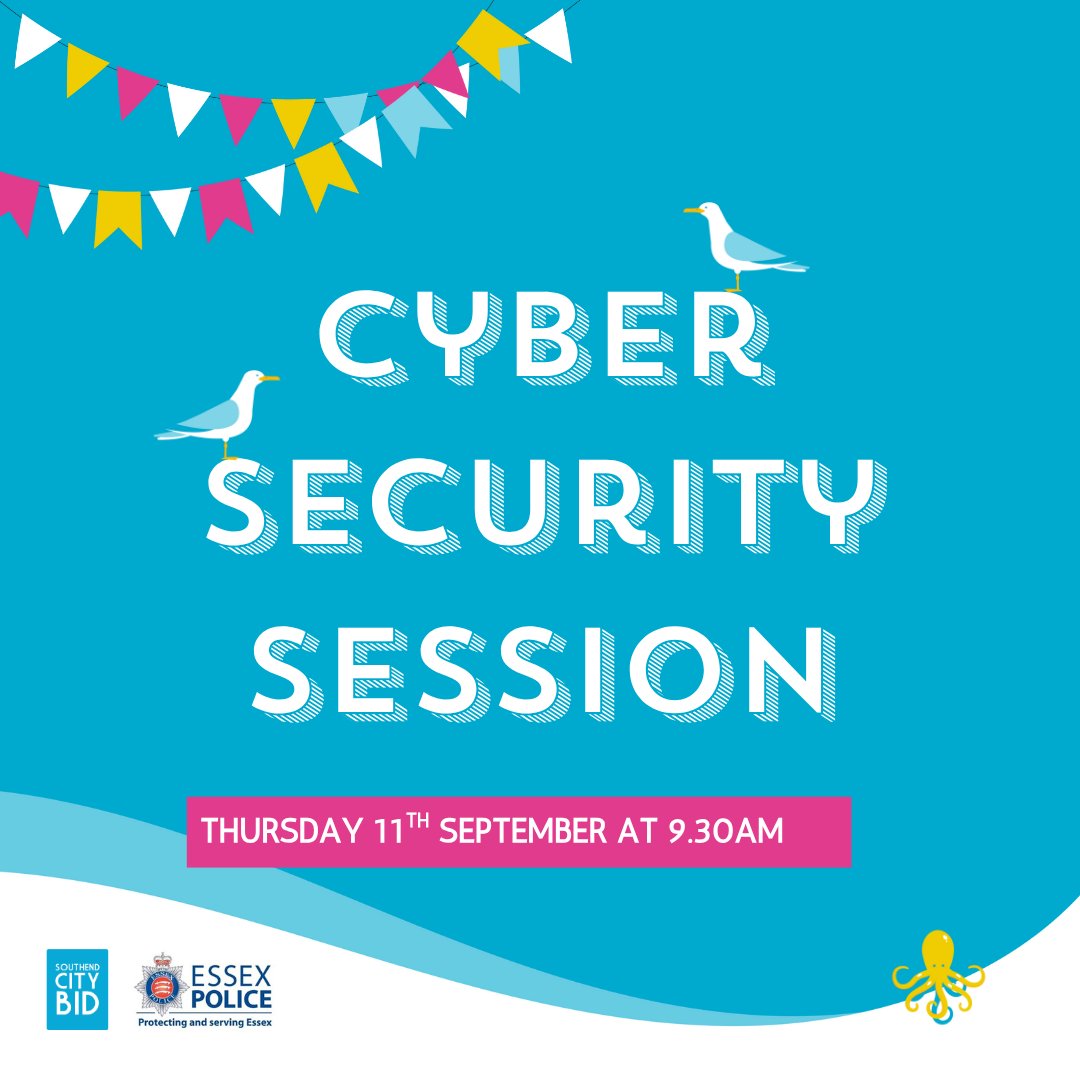 Southend City BID (@southendcitybid) on Twitter photo Next month we'll be hosting an online Cyber Security session for BID members.
The session is led by <a href="/EssexPoliceUK/">Essex Police</a> cyber experts and will explain best practices, outlining threats and empower businesses to take steps to prevent or report cyber crime.
👉 southendbid.com/events/cyber-s… Next month we'll be hosting an online Cyber Security session for BID members.
The session is led by <a href="/EssexPoliceUK/">Essex Police</a> cyber experts and will explain best practices, outlining threats and empower businesses to take steps to prevent or report cyber crime.
👉 southendbid.com/events/cyber-s…