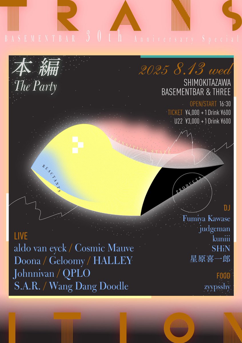 🔥NEXT LIVE INFOMATION🔥

◤￣￣￣￣￣￣￣￣￣￣￣￣￣￣￣￣◥
 
BASEMENTBAR 30th ANNIVERSARY
                   "TRANSITION"

◣＿＿＿＿＿＿＿＿＿＿＿＿＿＿＿＿◢

Doona ⇨📍THREE 18:45〜19:15

チケットはこちら🎫 .·
t.livepocket.jp/e/transition?f…