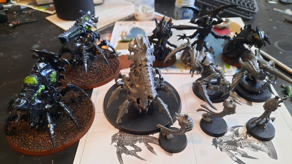 My final (for now) Tyranid reinforcements have been made, a 2nd Biovore has been added, and my Ravaners have been bolstered to 5 models.

Until I get more familiar with the army I'll not be adding any more models.

#Xenos40K #Tyranids #WarhammerCommunity #Warhammer40K