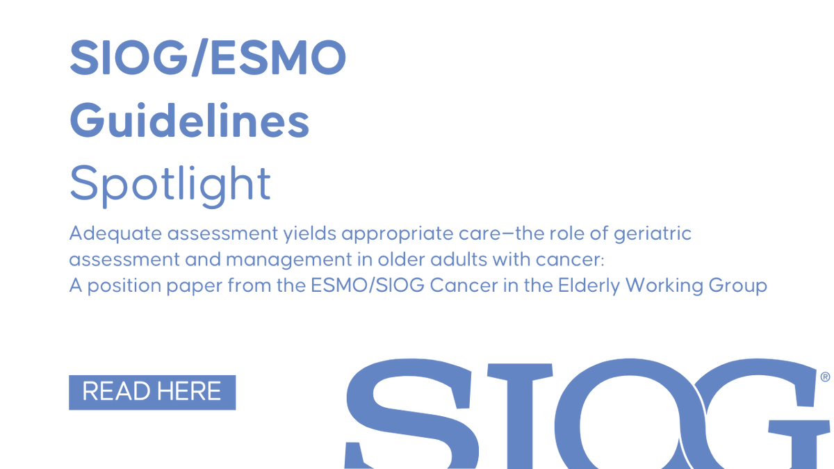 #GeriatricAssessment and Management (GAM) plays a pivotal role in improving outcomes for older adults with cancer, and it’s more than just good practice. It’s evidence-based.

Check this and all SIOG Guidelines here loom.ly/CC4DtOo

#SIOG25 #GeriOnc