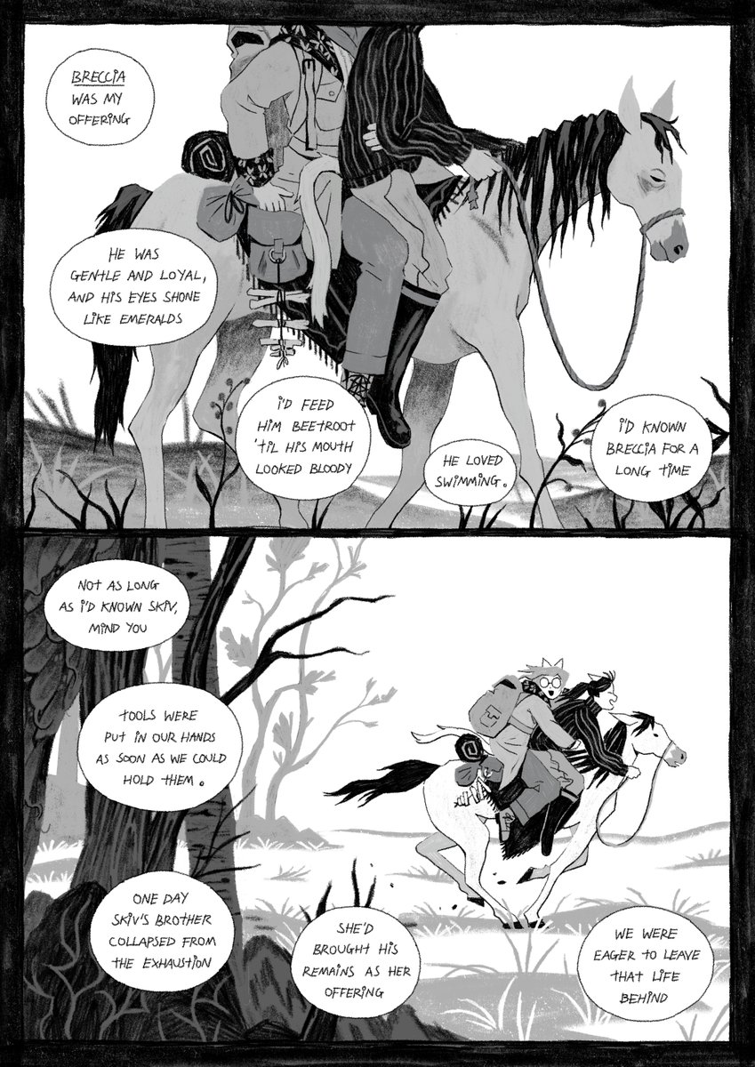 SBComicsFair's tweet image. &apos;Dead Horses&apos; is a not-to-be-missed tour de force from @GoblinStunts:
Legendary bounty hunter Doubler has one last job. As she leads a child to the House, she must traverse the twists &amp;amp; turns of Widemeadow with the ghosts of her violent past in pursuit.