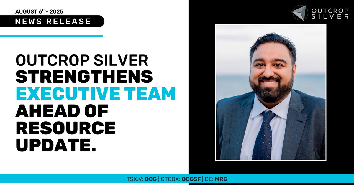 Outcrop Silver Strengthens Leadership Ahead of Resource Update

We are pleased to welcome Amandip Singh as Vice President, Corporate Development.

Amandip brings over 15 years of experience across exploration, capital markets, and strategic transactions. He played a key role in