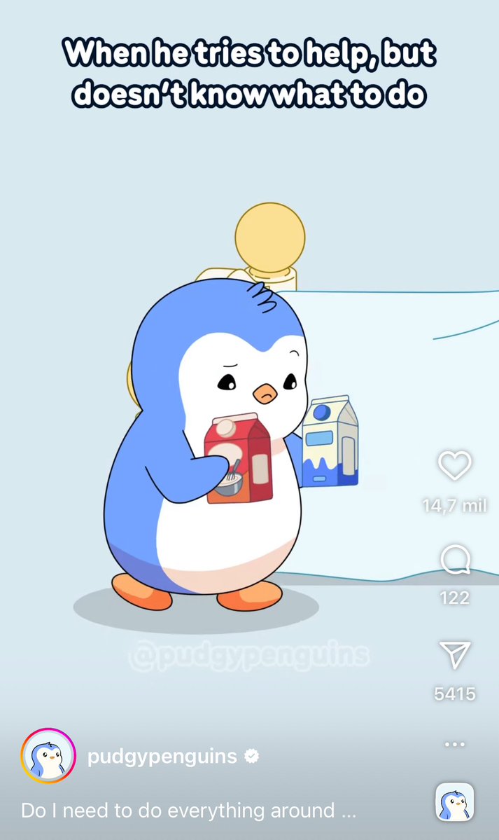 DIEGO (@diegoarmandoad) on Twitter photo Wife sending me <a href="/pudgypenguins/">Pudgy Penguins</a> reels it’s a “Buy more” $PENGU signal for me.
She is not into crypto but she loves penguins🥰 Wife sending me <a href="/pudgypenguins/">Pudgy Penguins</a> reels it’s a “Buy more” $PENGU signal for me.
She is not into crypto but she loves penguins🥰