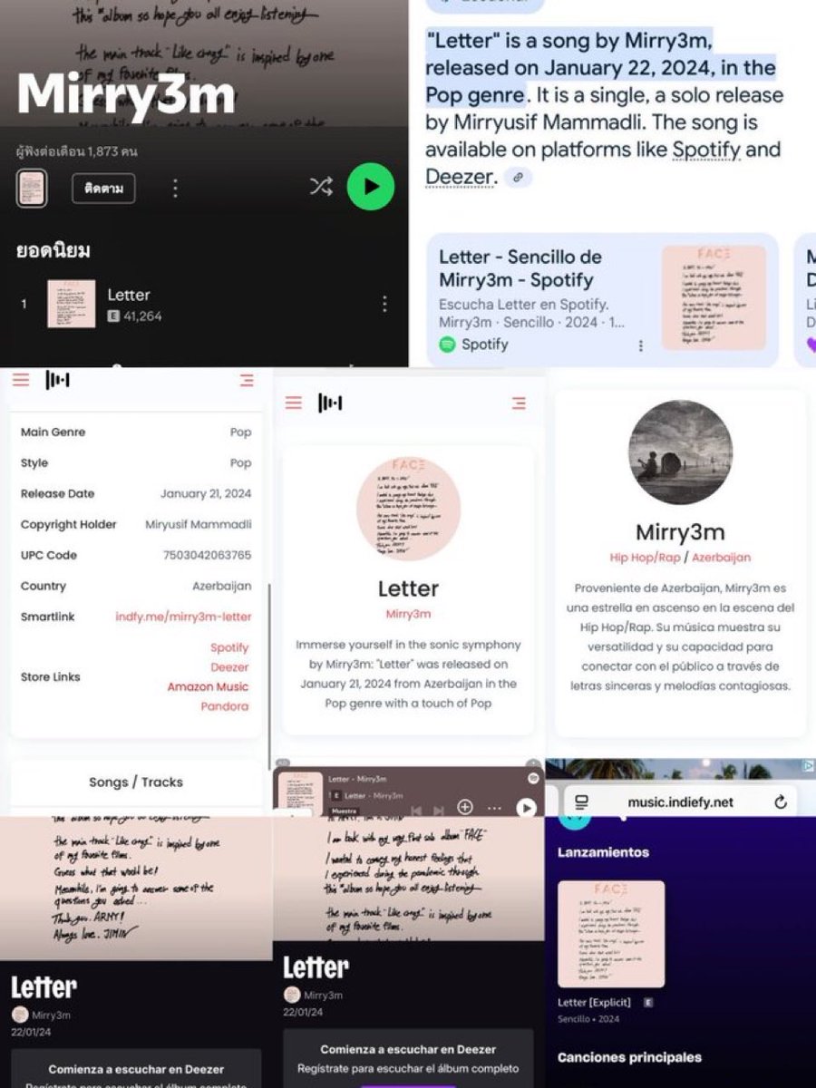 ᴮᴸᴬᶜᴷᴶᴵᴺ ✈︎ Echo by jin (@bblackjin) on Twitter photo 🚨รี+ก็อปลงต่อ🆘
Jimin’s Letter got stolen. Someone registered the copyright for the acoustic version under the name Miryusif Mammadli (Mirey3m) on Jan 21, 2024.He even registered the song on every platform. We need urgent action! #plagio_a_letter #Jimin
<a href="/BIGHIT_MUSIC/">BIGHIT MUSIC</a> 🚨รี+ก็อปลงต่อ🆘
Jimin’s Letter got stolen. Someone registered the copyright for the acoustic version under the name Miryusif Mammadli (Mirey3m) on Jan 21, 2024.He even registered the song on every platform. We need urgent action! #plagio_a_letter #Jimin
<a href="/BIGHIT_MUSIC/">BIGHIT MUSIC</a>