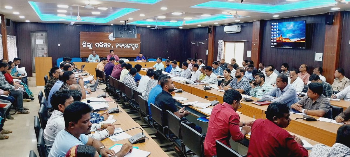 Collector Nabarangpur (@dmnabarangpur) on Twitter photo Conducted the development review meeting of Zilla Parishad in presence of all the BDOs/ABDOs/AEE/AE/ GDPOs and other staff. Made a detailed review on MGNREGS/ RH/ AWC/OLM/BGBO/KBK Bikash Yojana & other schematic programmes. #Development #ZillaParishad <a href="/CMO_Odisha/">CMO Odisha</a> <a href="/PRDeptOdisha/">Panchayati Raj and Drinking Water Department</a> Conducted the development review meeting of Zilla Parishad in presence of all the BDOs/ABDOs/AEE/AE/ GDPOs and other staff. Made a detailed review on MGNREGS/ RH/ AWC/OLM/BGBO/KBK Bikash Yojana & other schematic programmes. #Development #ZillaParishad <a href="/CMO_Odisha/">CMO Odisha</a> <a href="/PRDeptOdisha/">Panchayati Raj and Drinking Water Department</a>