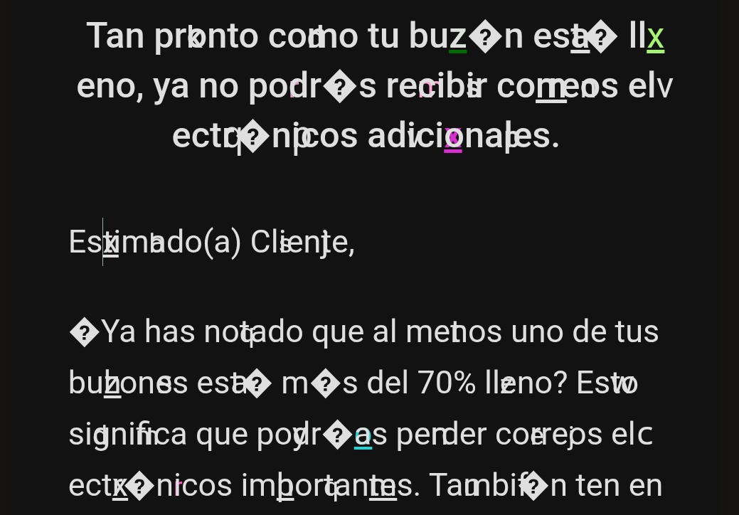 Se esfuerzan en que el email parezca legítimo.
¿Como pudo pasar esto los filtros de spam?