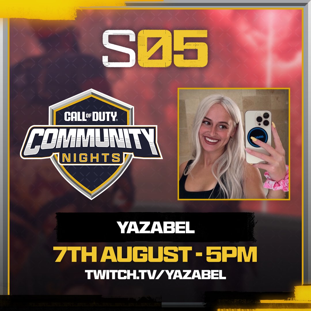 Prepare to breach the Stadium 💥

<a href="/Yazabel_x/">Yazabel</a> is dropping into Season 05 Community Nights and you’re invited.

📅 Tomorrow
⏰ From 5pm
📍Live on twitch.tv/yazabel