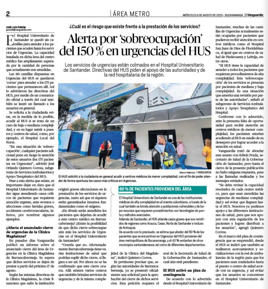 Laureano Tirado (@laureanotirado) on Twitter photo En febrero José Orlando Quintero celebraba que los pacientes de la Nueva EPS que dejaron de atender clínicas privadas por el CHU, CHU, CHU, llegaran al <a href="/HUSantander/">Hospital Universitario de Santander</a> -cuanta arrogancia- hoy el Hospital está colapsado, con cartera desbordada, y a semanas de intervenirla En febrero José Orlando Quintero celebraba que los pacientes de la Nueva EPS que dejaron de atender clínicas privadas por el CHU, CHU, CHU, llegaran al <a href="/HUSantander/">Hospital Universitario de Santander</a> -cuanta arrogancia- hoy el Hospital está colapsado, con cartera desbordada, y a semanas de intervenirla