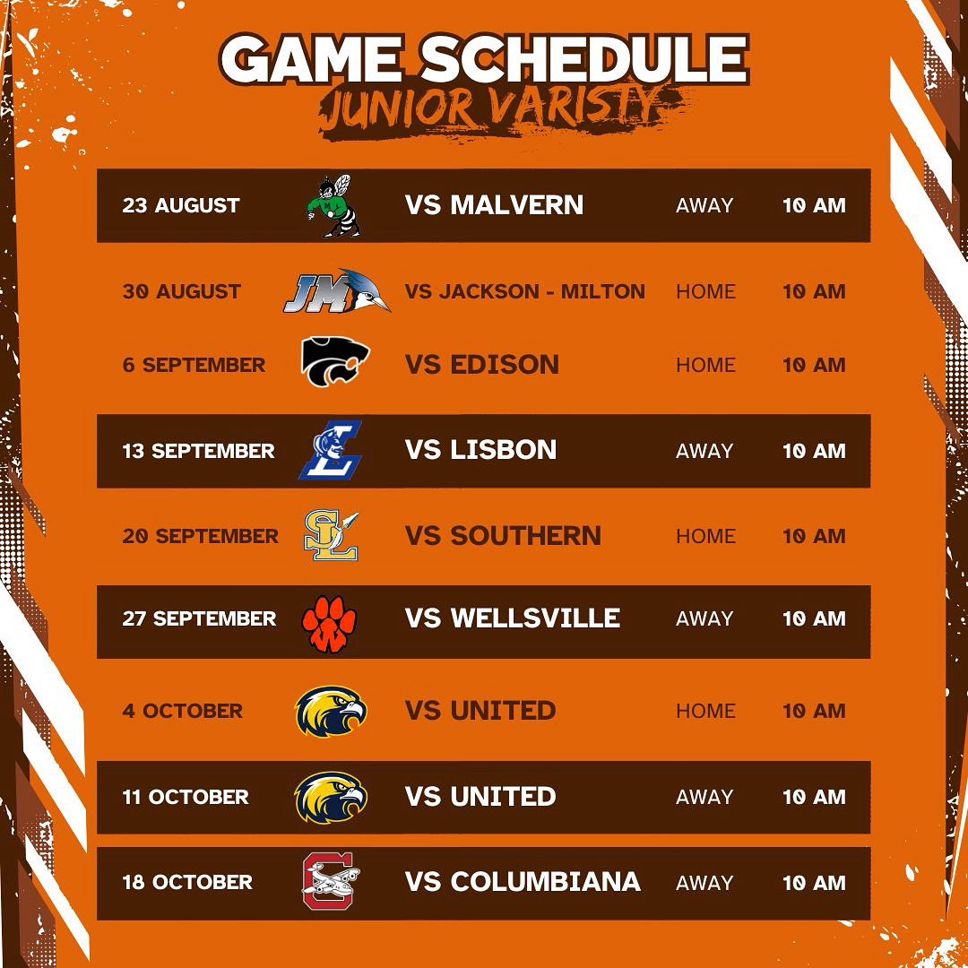 JV Schedule is live!! Saturday’s are for the boys! 
#ReloadingNotRebuilding #SaturdaysAreForTheBoys #Bulldogs #EastPalestine #BulldogNation #JuniorVarsity #WereAllDogs #BulldogFootball