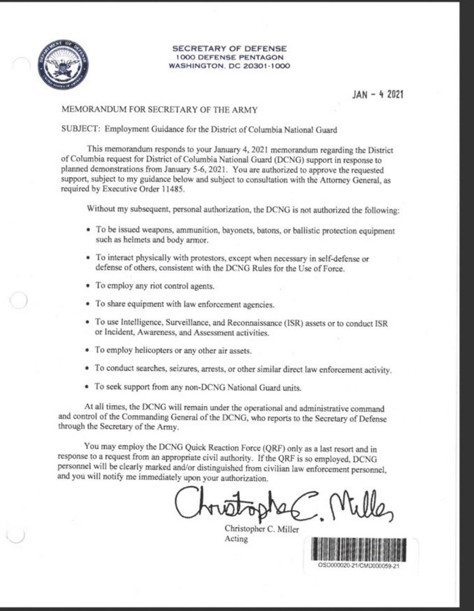 Jim Stewartson, Antifascist 🇨🇦🇺🇦🏴☠️🇺🇸 (@jimstewartson) on Twitter photo FLASHBACK: This memo should have landed Kash Patel, Ezra Cohen, Mike Flynn & Chris Miller in a Supermax.
<a href="/FBIDirectorKash/">FBI Director Kash Patel</a> & his co-conspirators not only knew J6 was coming, they deliberately ensured the National Guard could not be deployed to protect the Capitol.
Treason. FLASHBACK: This memo should have landed Kash Patel, Ezra Cohen, Mike Flynn & Chris Miller in a Supermax.
<a href="/FBIDirectorKash/">FBI Director Kash Patel</a> & his co-conspirators not only knew J6 was coming, they deliberately ensured the National Guard could not be deployed to protect the Capitol.
Treason.