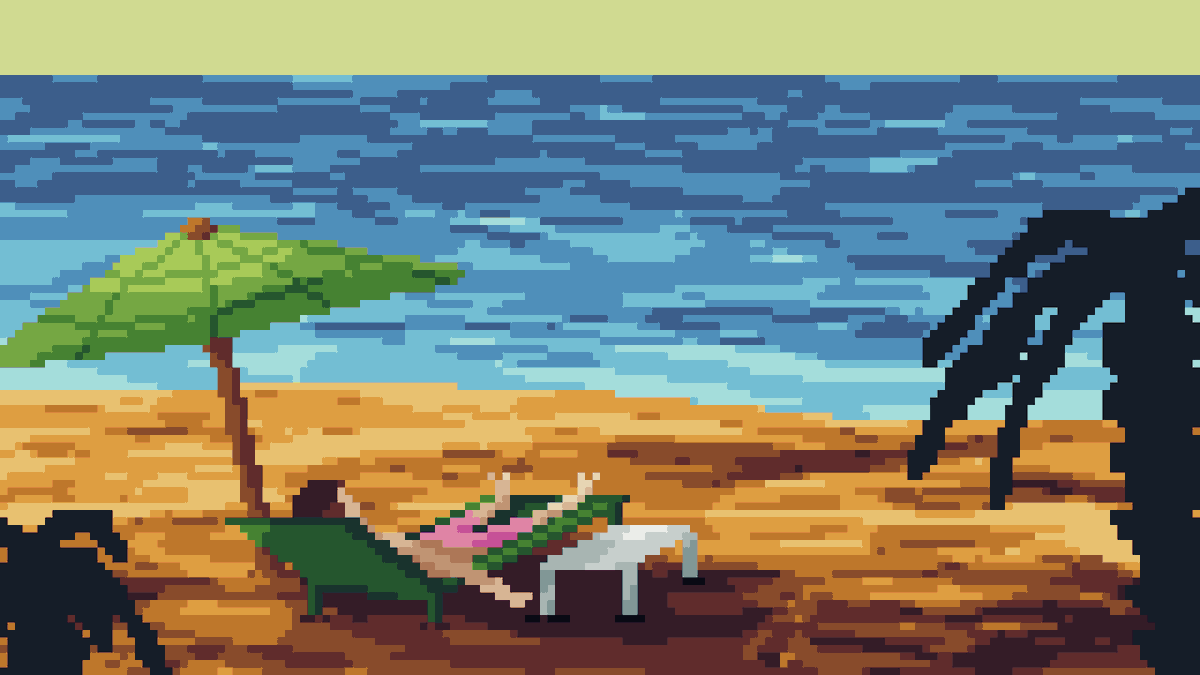 Time to relax and soak up some sun ☀️
#pixelart #aseprite #IndieGameDevs