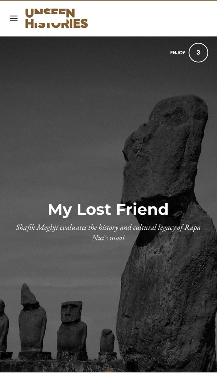 Shafik Meghji (@shafikmeghji) on Twitter photo Pirates, missionaries, ranchers, slavers, archaeologists and a ‘lost friend’ 🗿
In an extract from my new book #SmallEarthquakes, I explore Britain’s deep but overlooked connections with Easter Island for <a href="/unseenhistories/">Unseen Histories</a>. Pirates, missionaries, ranchers, slavers, archaeologists and a ‘lost friend’ 🗿
In an extract from my new book #SmallEarthquakes, I explore Britain’s deep but overlooked connections with Easter Island for <a href="/unseenhistories/">Unseen Histories</a>.