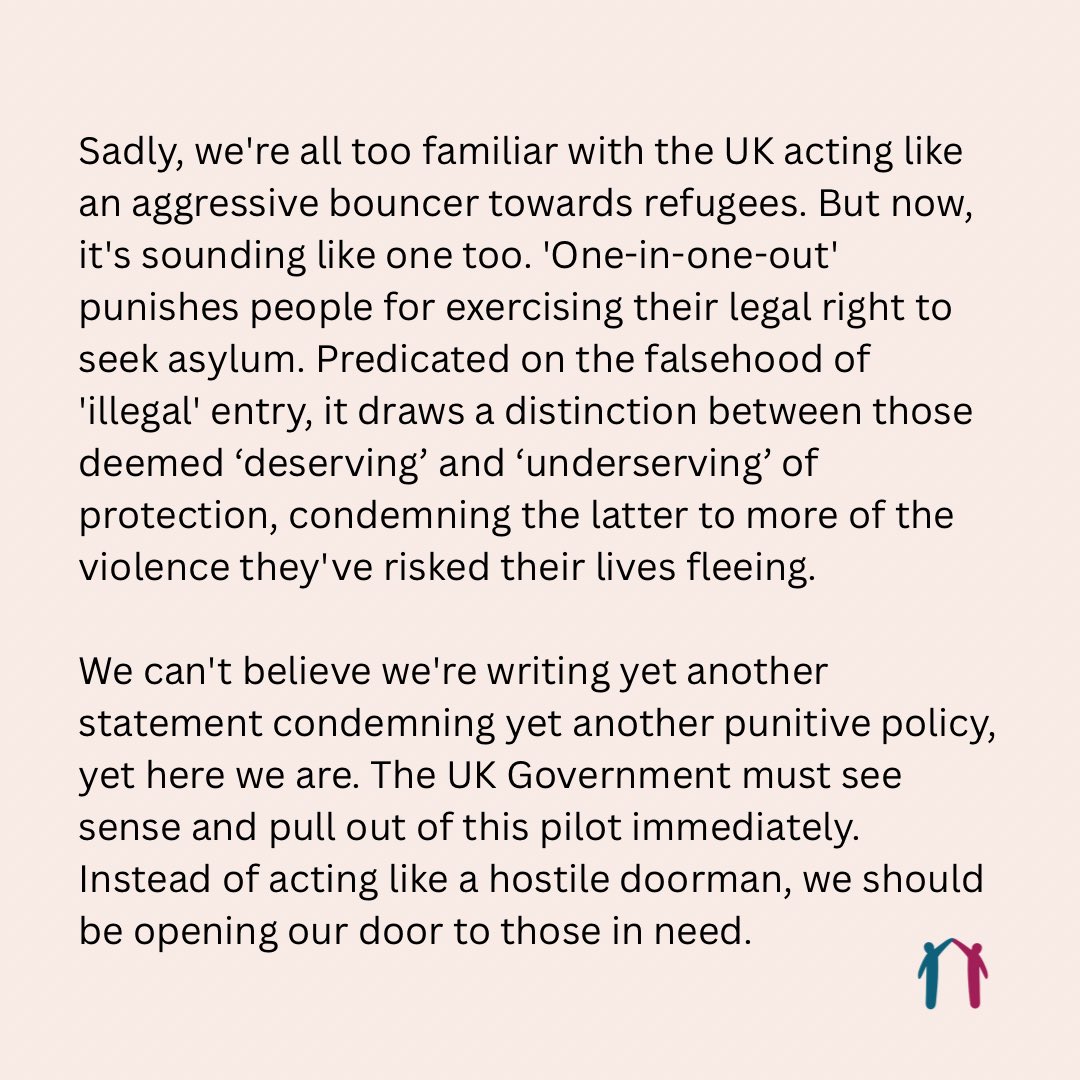 📢 Our statement on the UK's 'one-in-one-out' deal with France 👇