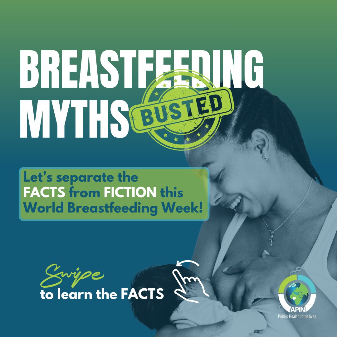 APINNigeria's tweet image. Breastfeeding is the best way to ensure that infants get all the nutrients they need to grow optimally, and everyone knows that, RIGHT?
WRONG! 

There are so many myths about Breastfeeding this #WorldBreastfeedingWeek, we will be sharing and busting some of them because every…