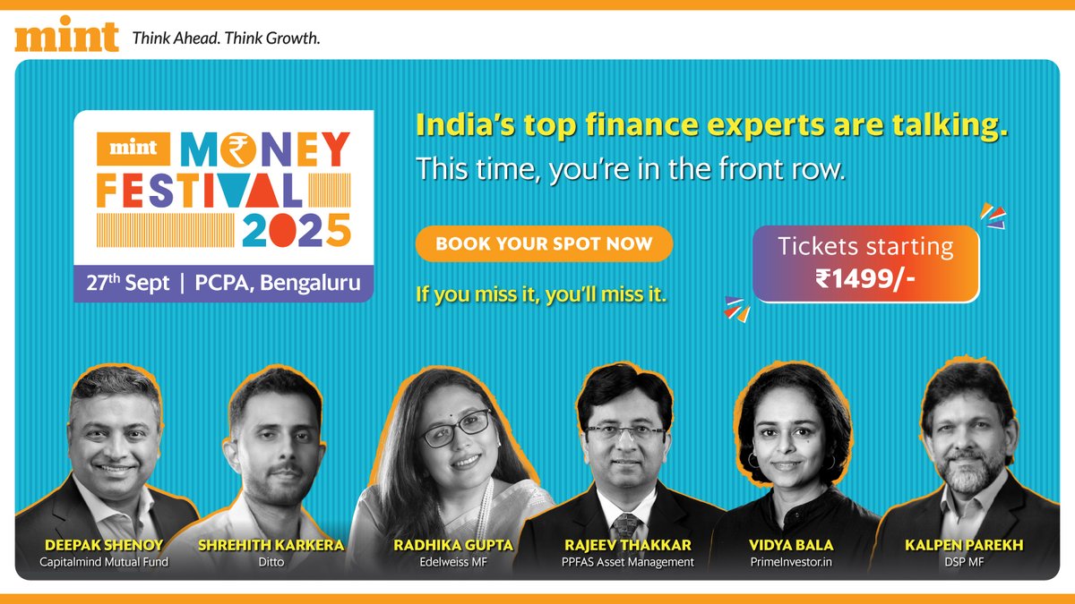 Mint (@livemint) on Twitter photo #TimeToMintMoney: Confused about investing? We’ve got you covered.
Spend a day learning from India’s leading voices in finance at Mint Money Festival, where we'll be joined by:
- <a href="/iRadhikaGupta/">Radhika Gupta</a>, MD & CEO, <a href="/EdelweissMF/">Edelweiss Mutual Fund</a>
- <a href="/Rajeev/">Rajeev Thacker</a> Thakkar, Director & Chief Investment Officer, #TimeToMintMoney: Confused about investing? We’ve got you covered.
Spend a day learning from India’s leading voices in finance at Mint Money Festival, where we'll be joined by:
- <a href="/iRadhikaGupta/">Radhika Gupta</a>, MD & CEO, <a href="/EdelweissMF/">Edelweiss Mutual Fund</a>
- <a href="/Rajeev/">Rajeev Thacker</a> Thakkar, Director & Chief Investment Officer,