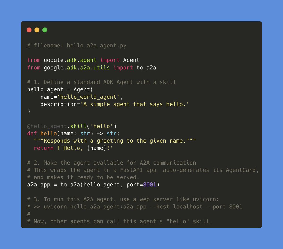 EHuizenga's tweet image. 2A Protocol v0.3 is live! 🚀A key milestone for production readiness, bringing:
✅ gRPC for performance
✅ Enhanced security & auth
✅ Easy deploy to Cloud Run/GKE
✅ Publish to the Agentspace
Learn more below! 👇