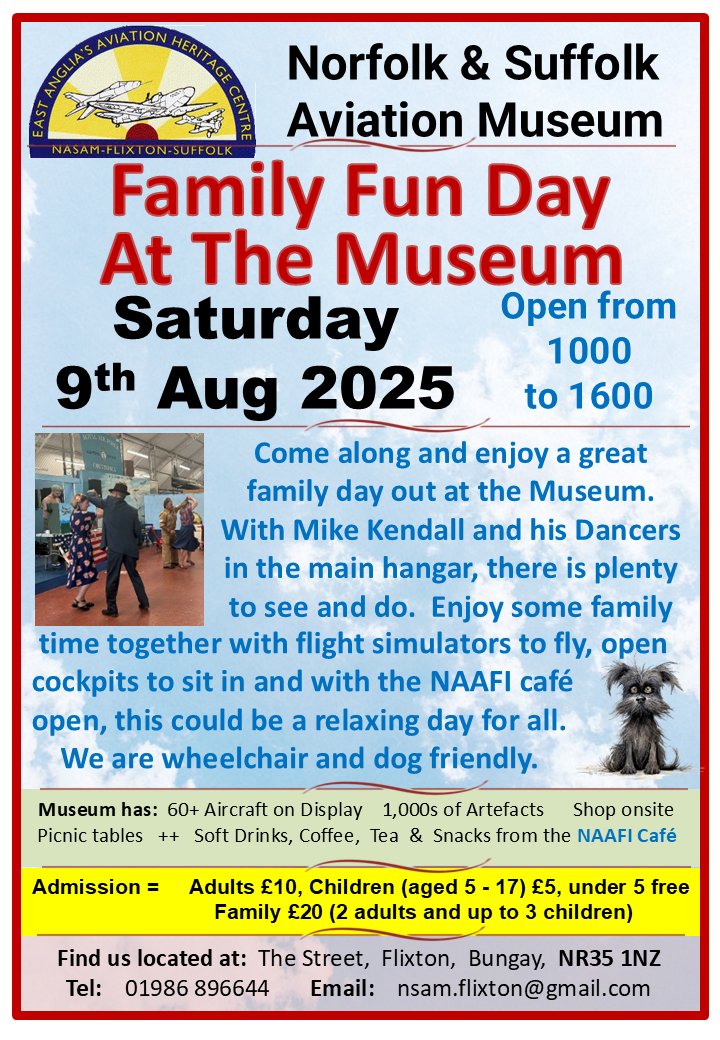 Flixton Museum (@flixtonmuseum) on Twitter photo ๐ก๐ฒ๐
๐ ๐ฎ๐ ๐ก๐๐ฆ๐๐
๐๐ฎ๐บ๐ถ๐น๐ ๐๐๐ป ๐๐ฎ๐ ๐๐ ๐ง๐ต๐ฒ ๐ ๐๐๐ฒ๐๐บ
๐ฆ๐ฎ๐๐๐ฟ๐ฑ๐ฎ๐ ๐๐ต๐ฒ ๐ต๐๐ต ๐๐๐น๐ ๐ฎ๐ฌ๐ฎ๐ฑ
A great day out for all the family, including the dog.
โก๏ธ For more event information, go to: tockify.com/nandsavmuseum/โฆ ๐ก๐ฒ๐
๐ ๐ฎ๐ ๐ก๐๐ฆ๐๐
๐๐ฎ๐บ๐ถ๐น๐ ๐๐๐ป ๐๐ฎ๐ ๐๐ ๐ง๐ต๐ฒ ๐ ๐๐๐ฒ๐๐บ
๐ฆ๐ฎ๐๐๐ฟ๐ฑ๐ฎ๐ ๐๐ต๐ฒ ๐ต๐๐ต ๐๐๐น๐ ๐ฎ๐ฌ๐ฎ๐ฑ
A great day out for all the family, including the dog.
โก๏ธ For more event information, go to: tockify.com/nandsavmuseum/โฆ
