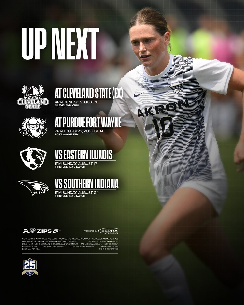Akron Women's Soccer (@zipswsoc) on Twitter photo We close out our exhibition campaign visiting <a href="/CSU_WomenSoccer/">Cleveland State Women’s Soccer ⚽</a> at 4 pm on Sunday (Aug. 10)
#GoZips | #MakeTheClimb | <a href="/ZipsWSOC/">Akron Women's Soccer</a> 🦘 We close out our exhibition campaign visiting <a href="/CSU_WomenSoccer/">Cleveland State Women’s Soccer ⚽</a> at 4 pm on Sunday (Aug. 10)
#GoZips | #MakeTheClimb | <a href="/ZipsWSOC/">Akron Women's Soccer</a> 🦘