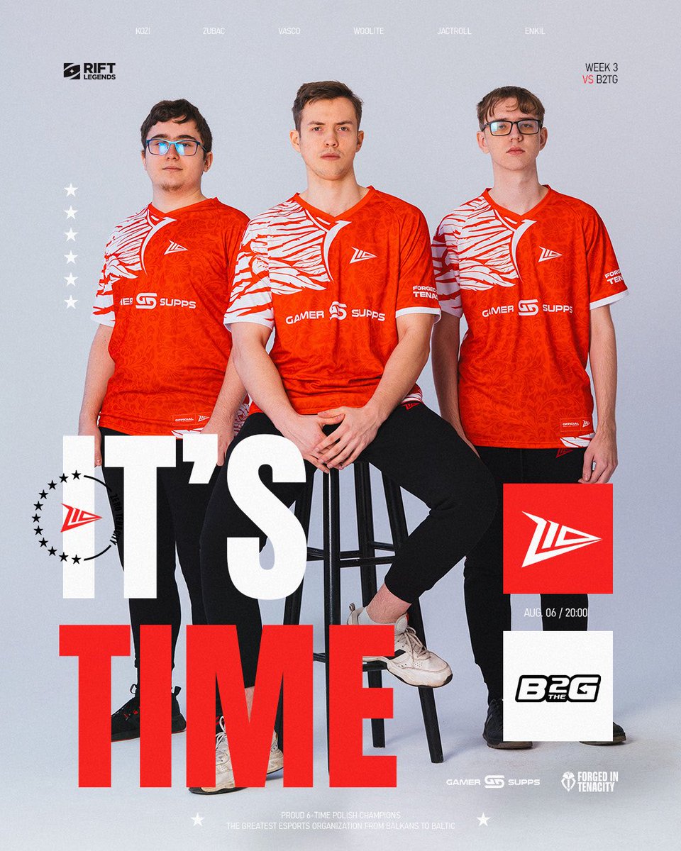 Z10 Esports (@z10esports) on Twitter photo Last time we met <a href="/Back2TheGamePL/">Back2TheGame</a> in a limo – tonight, it’s time for a clash on the <a href="/RiftLegendsPL/">Rift Legends</a> stage! ⚔️
And we’ve got an ace up our sleeve – <a href="/Jactroll/">Jakub Skurzyński</a> is back in the lineup! 🚨
🕑 20:00
🆚 <a href="/Back2TheGamePL/">Back2TheGame</a>
📺 twitch.tv/zerotenacity
🎙️ <a href="/andrzej_lol_/">andrzej</a> | <a href="/Kr0piak/">Mateusz „Kr0piak” Kropiewnicki</a>
#WeMakeHeroes Last time we met <a href="/Back2TheGamePL/">Back2TheGame</a> in a limo – tonight, it’s time for a clash on the <a href="/RiftLegendsPL/">Rift Legends</a> stage! ⚔️
And we’ve got an ace up our sleeve – <a href="/Jactroll/">Jakub Skurzyński</a> is back in the lineup! 🚨
🕑 20:00
🆚 <a href="/Back2TheGamePL/">Back2TheGame</a>
📺 twitch.tv/zerotenacity
🎙️ <a href="/andrzej_lol_/">andrzej</a> | <a href="/Kr0piak/">Mateusz „Kr0piak” Kropiewnicki</a>
#WeMakeHeroes