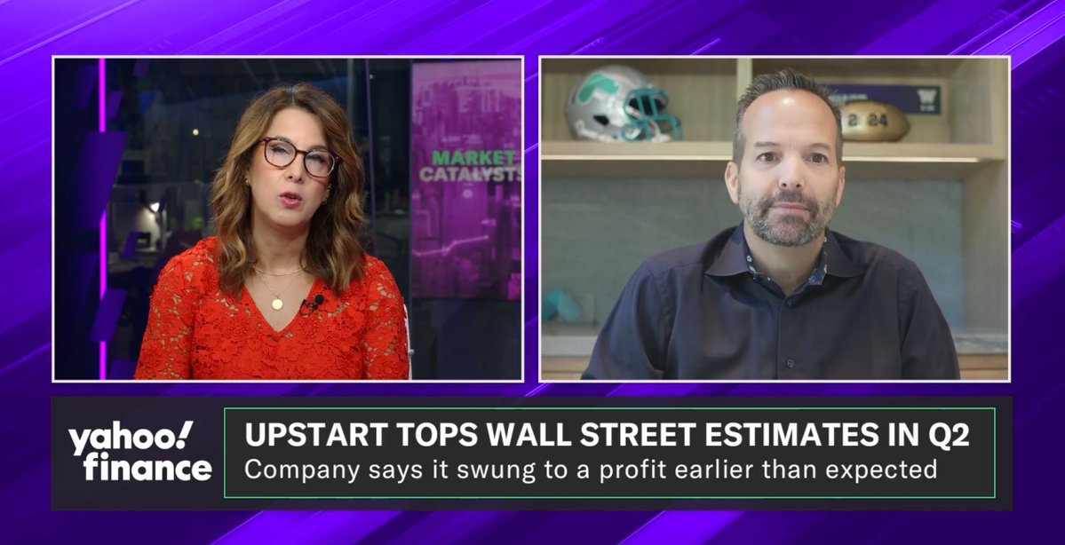 Upstart (@upstart) on Twitter photo 📺 Just in: Upstart CEO Dave Girouard joined <a href="/YahooFinance/">Yahoo Finance</a> to talk Q2 results, AI-driven growth, and what sets $UPST apart. Full interview ⬇️
finance.yahoo.com/video/upstart-…
📈 “102% YoY growth. Triple digits—who else can say that?”
On <a href="/YahooFinance/">Yahoo Finance</a>, Dave highlights:
✅ Record growth 📺 Just in: Upstart CEO Dave Girouard joined <a href="/YahooFinance/">Yahoo Finance</a> to talk Q2 results, AI-driven growth, and what sets $UPST apart. Full interview ⬇️
finance.yahoo.com/video/upstart-…
📈 “102% YoY growth. Triple digits—who else can say that?”
On <a href="/YahooFinance/">Yahoo Finance</a>, Dave highlights:
✅ Record growth