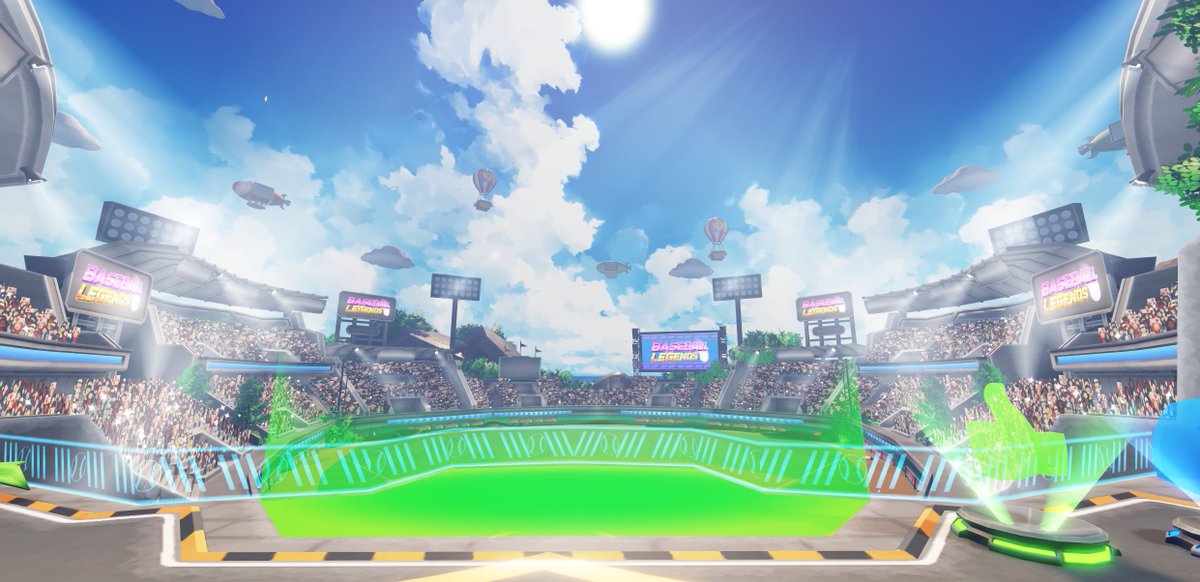 SirRiceyAnime's tweet image. Map Design: Baseball arena I made For &quot;Baseball Legends&quot;! Swipe through the archives —  How does it look? #RobloxDev #Baseball #RobloxLobby #GameDev #Roblox #3DModel