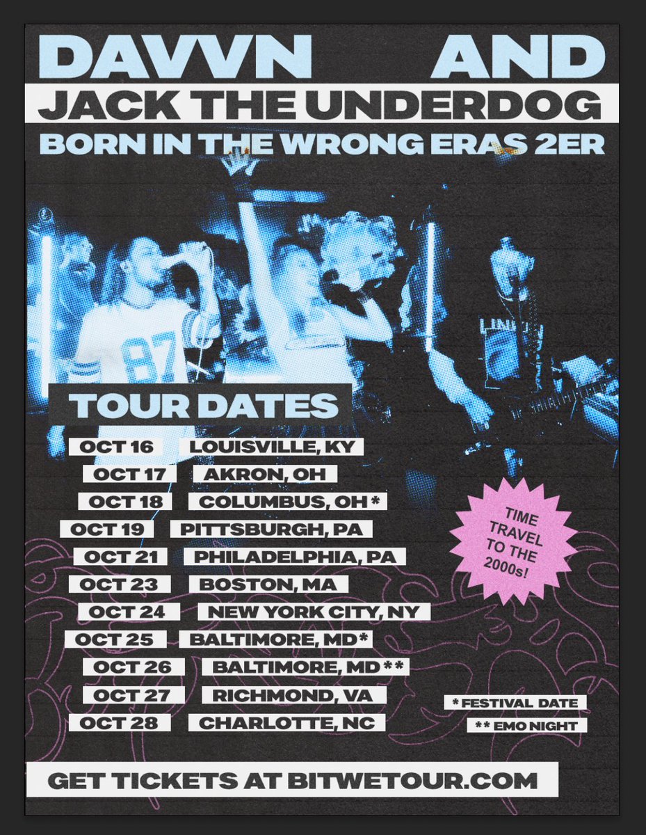 jacktheunderdog's tweet photo. 🚨 GOING ON TOUR W/ @davvnmusic AGAIN!!! 🚨 see you guys in october 🫡 https://t.co/IaCh7oXZfN https://t.co/QTHwBs96j5