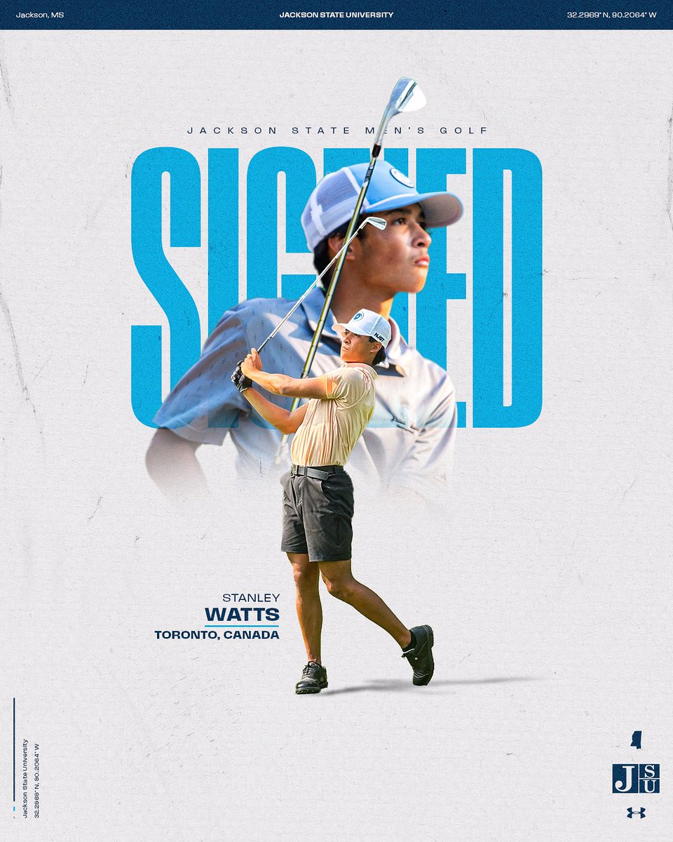 gojsutigersgolf's tweet image. Signed 📝

Tiger Nation, let’s welcome Stanley Watts to Thee Jackson State University Men’s Golf Team‼️

#TheeFormula ⛳️
#TheeStandard