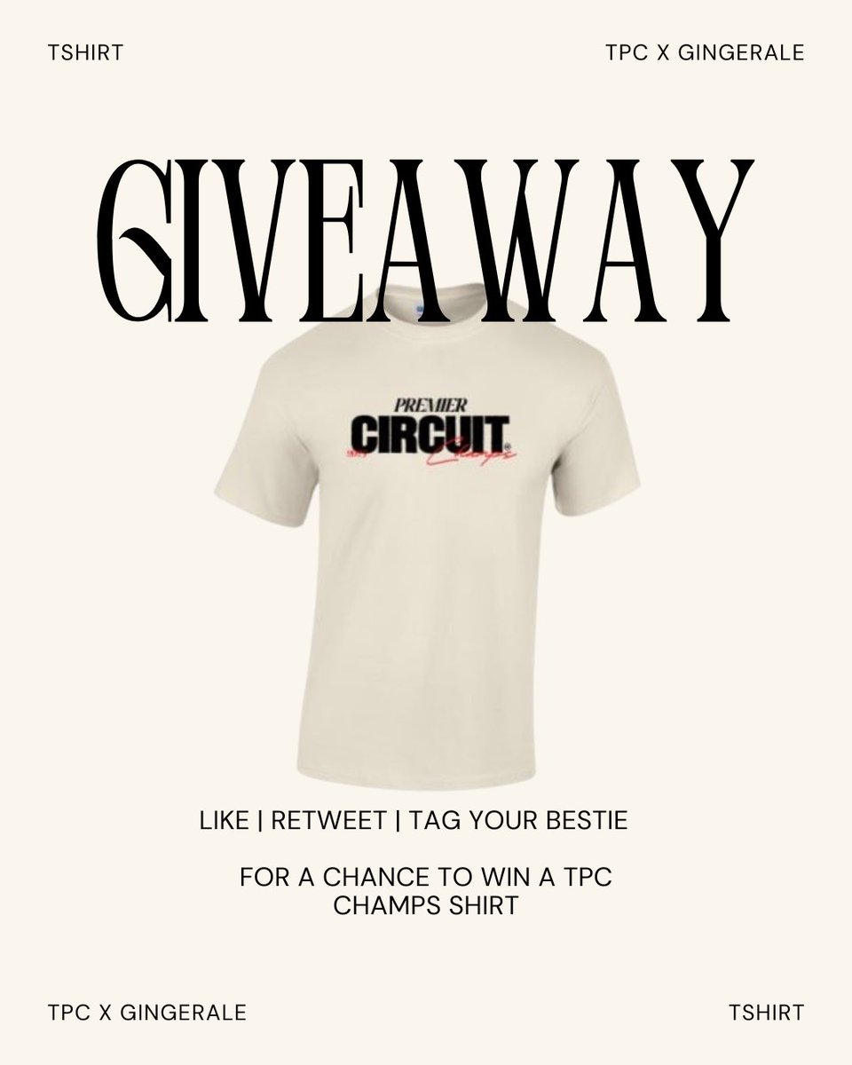 Thought today would be a fun day to do a giveaway: <a href="/Cheetowunga/">Lucas</a> has let me do a giveaway of the TPC champs shirt I designed for them! 

Do all 3 for a chance to win! I will be drawing Friday evening! (8th)

Like
Retweet
Tag your bestie