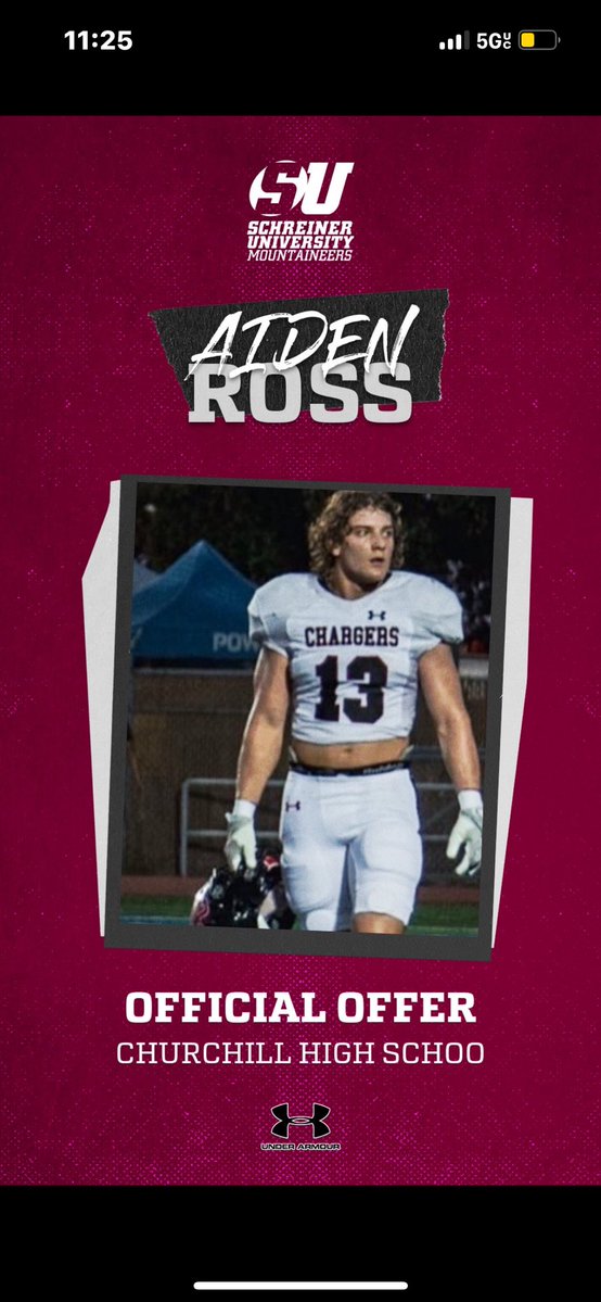 Aiden Ross (@aidenross_13) on Twitter photo #AGTG After a great conversation with <a href="/coach_hallmark/">Shane Hallmark</a> I am blessed to receive my first offer
from SCHREINER UNIVERSITY
MOUNTAINEERS !!
<a href="/CoachNateShaw/">Nate Shaw</a> <a href="/SchreinerU/">Schreiner University</a> <a href="/SchreinerFB/">Schreiner Football</a> <a href="/BPrice1224/">Brayden Price</a> #AGTG After a great conversation with <a href="/coach_hallmark/">Shane Hallmark</a> I am blessed to receive my first offer
from SCHREINER UNIVERSITY
MOUNTAINEERS !!
<a href="/CoachNateShaw/">Nate Shaw</a> <a href="/SchreinerU/">Schreiner University</a> <a href="/SchreinerFB/">Schreiner Football</a> <a href="/BPrice1224/">Brayden Price</a>