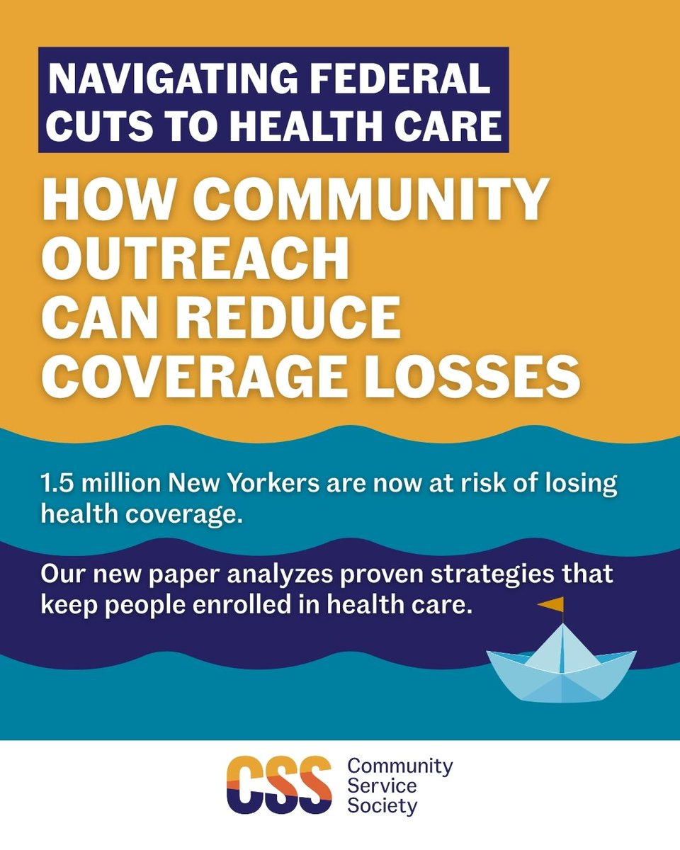 CSSNYorg's tweet image. NEW PAPER! Federal cuts to Medicaid and ACA plans will put 1.5M New Yorkers at risk of losing coverage.
But we have a proven model to keep people enrolled and reduce coverage losses. Our new paper shares lessons from the Keep New York Covered Project.
cssny.us/KNYC
