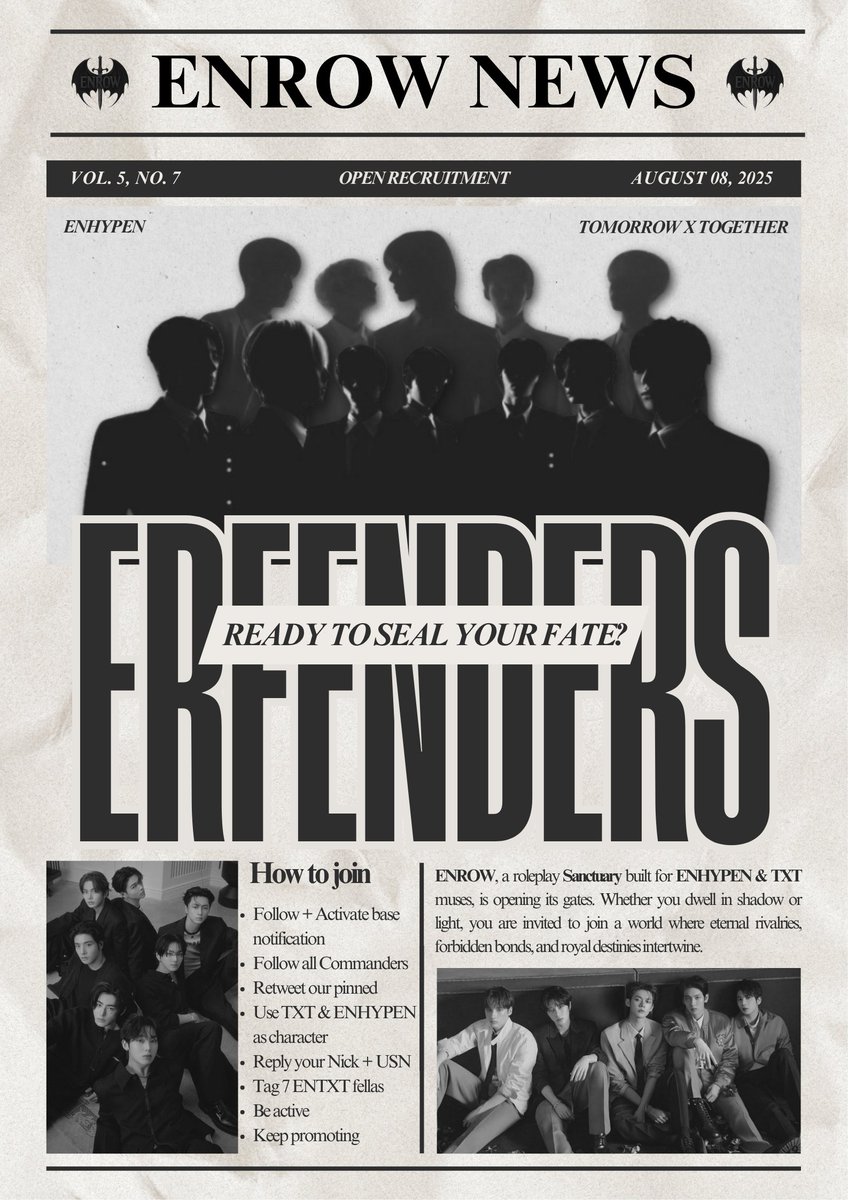 ENROWDOMAIN's tweet image. ㅤ
We Call to the Night-born and Oath-bound:

TXT and ENHYPEN muses, if you&apos;re ready to build legends, seal your fate with us
ㅤ