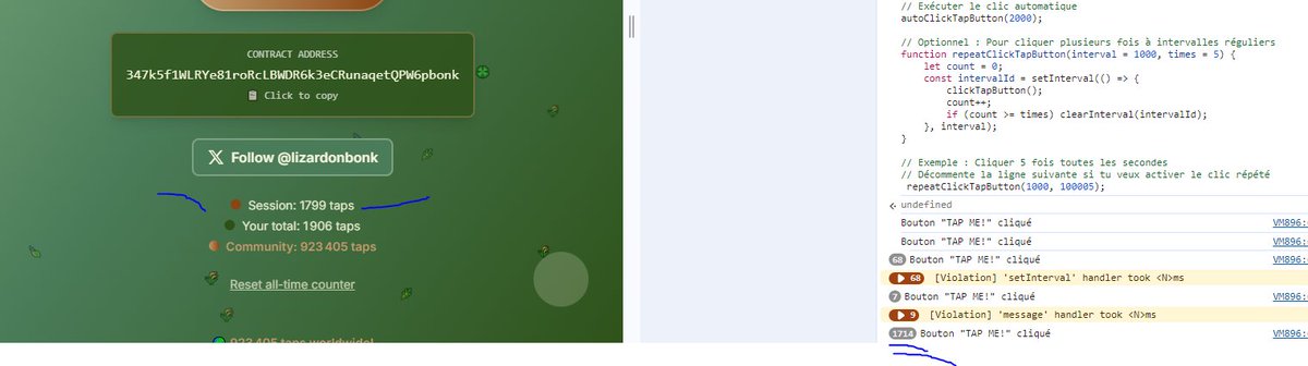 Auto-tapping session in progress lol. 
Alone, it won't be enough to reach 1M today. Do the same fam.

Tap tap tap 🦎 $LIZARD $TROLL $SPARK #memecoin