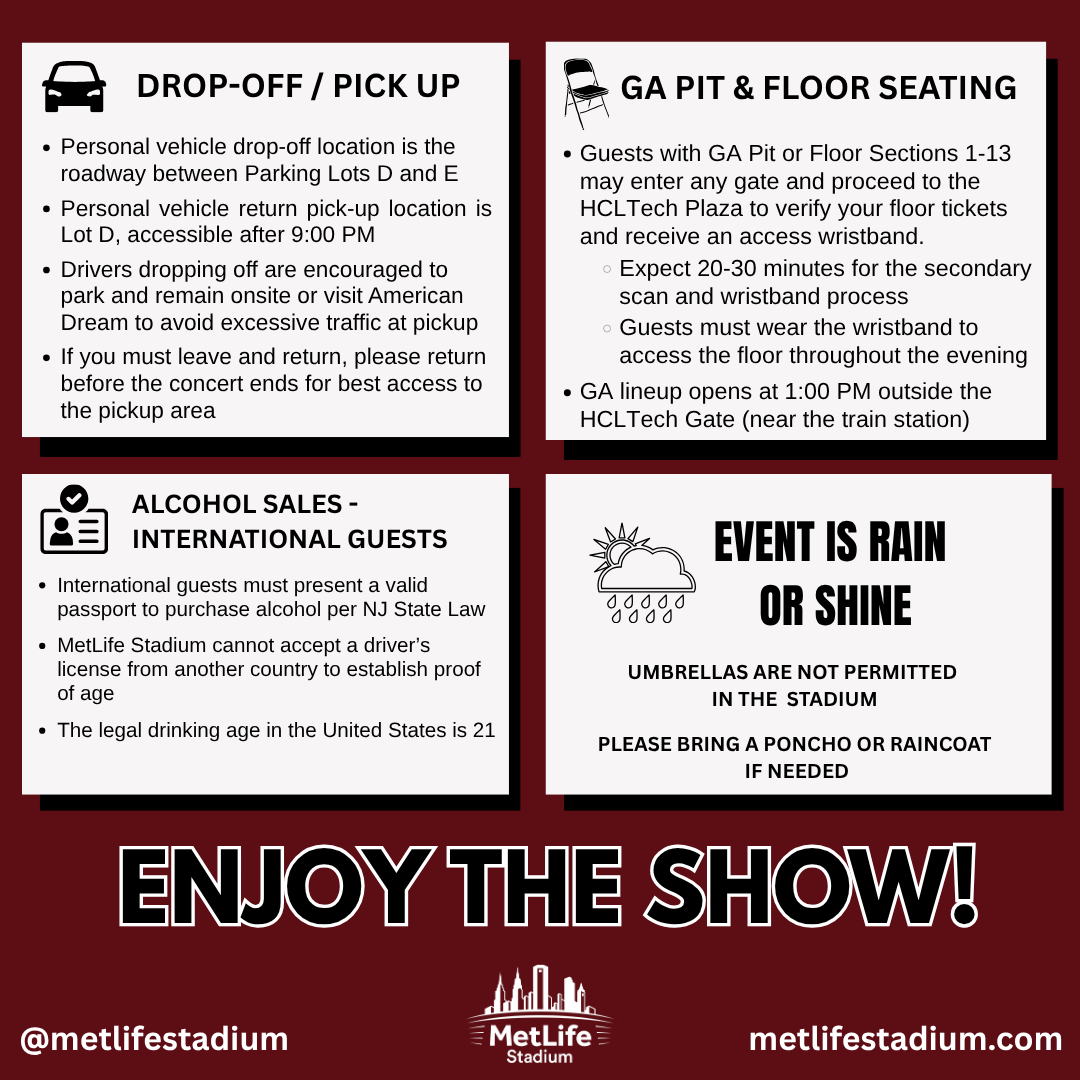 MetLife Stadium (@metlifestadium) on Twitter photo It's Homecoming Weekend here at MetLife Stadiumπ  First up is My Chemical Romance! Here is everything you need to Know Before You Go! π€ 
π bit.ly/4m0Ht4l It's Homecoming Weekend here at MetLife Stadiumπ  First up is My Chemical Romance! Here is everything you need to Know Before You Go! π€ 
π bit.ly/4m0Ht4l