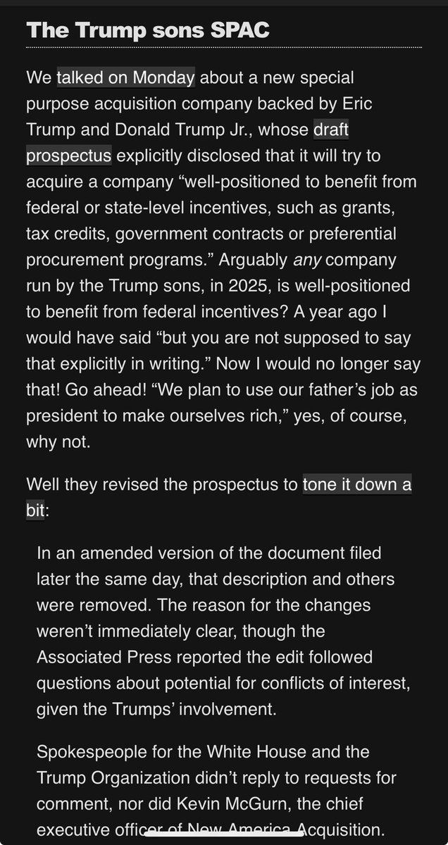 Flooding the zone with grift…