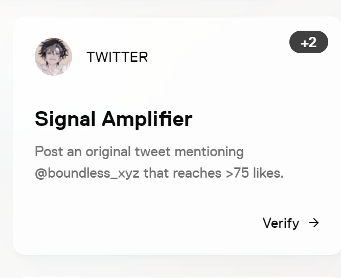 I am 2 points away from the Silver whitelist on
<a href="/boundless_xyz/">Boundless</a>