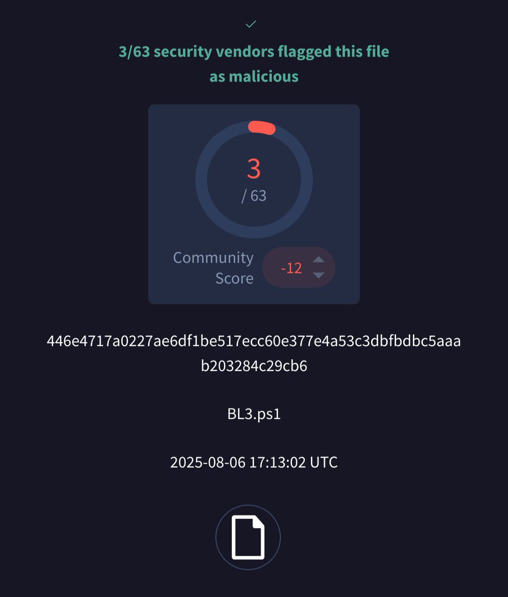 smica83's tweet image. 'BL3.ps1' looks like #NetSupport @abuse_ch
bazaar.abuse.ch/sample/446e471…
193.143.1(.)216:443 (Proton66)
