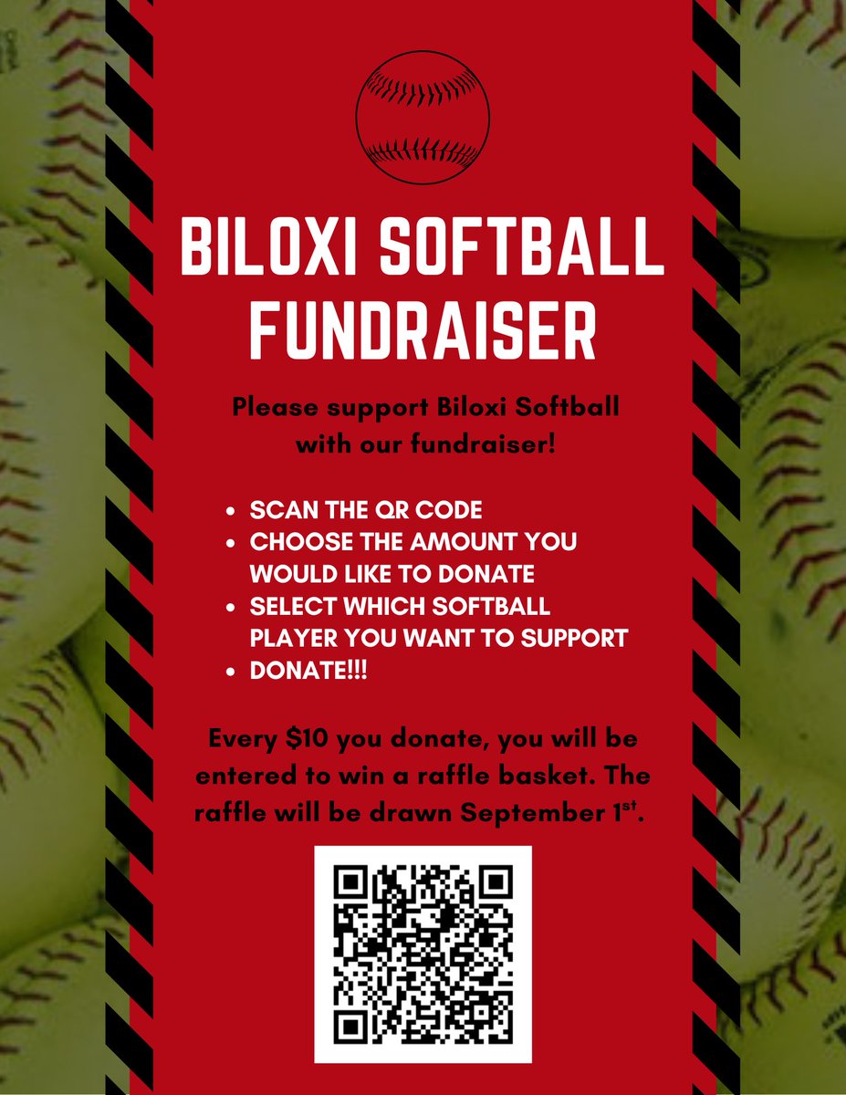 Please help support Biloxi Softball with our fundraiser! Every $10 you donate, you will be entered to win a raffle basket! 

raise.snap.app/donate/biloxi-…

#BlxIndianNation | #OneTribe | #P413
